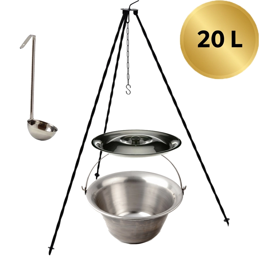 Nerezový kotlík 20l (1,5mm) na trojnožke